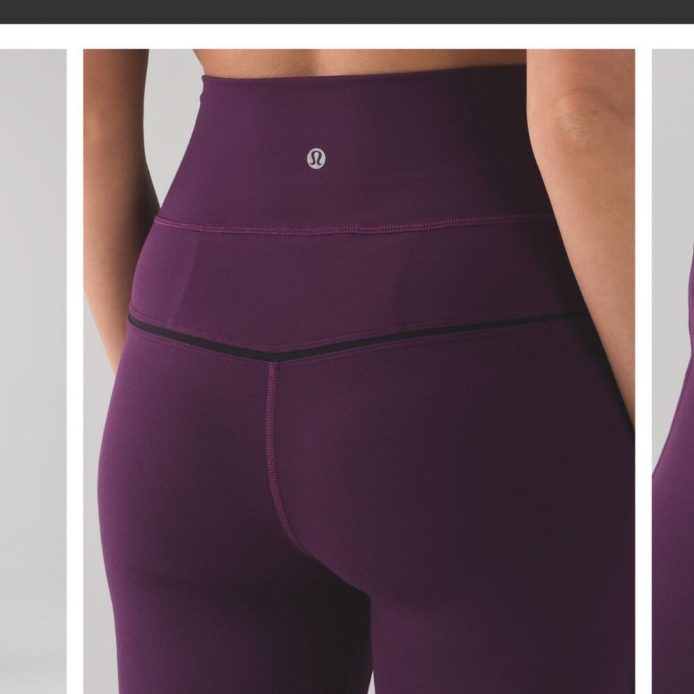 Lululemon Simply Bare Tight Darkest Magenta / Black Size 6